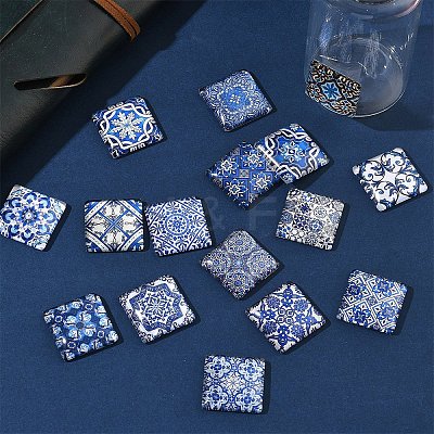 1 Set Glass Cabochons GGLA-YW0001-23-1