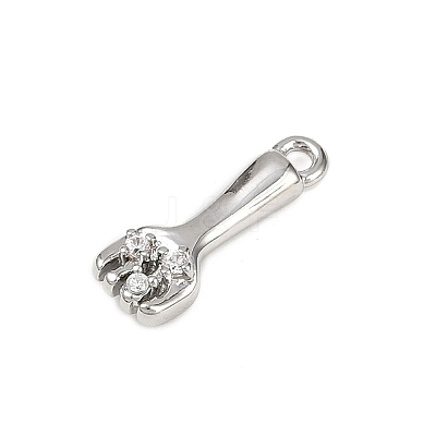 Brass Pave Clear Cubic Zirconia Pendants LS-KK-L238-10P-1