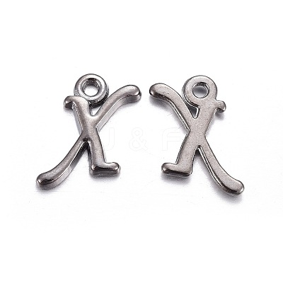 Gunmetal Plated Alloy Letter Pendants LS-PALLOY-P097-03-X-1