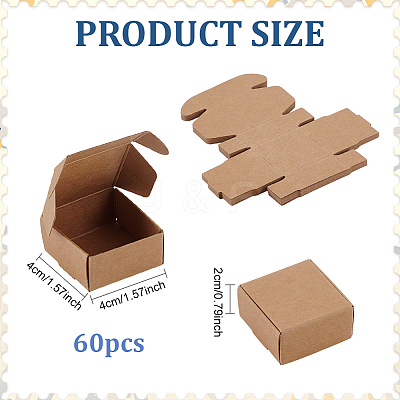 60Pcs Foldable Square Paper Storage Gift Boxes CON-PH0003-63A-1