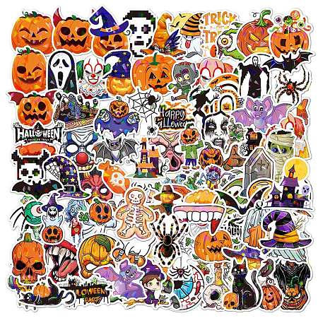 Halloween Themed Laser Style PVC Sticker Labels HAWE-PW0001-054L-1