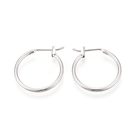 304 Stainless Steel Hoop Earrings EJEW-T048-25B-P-1