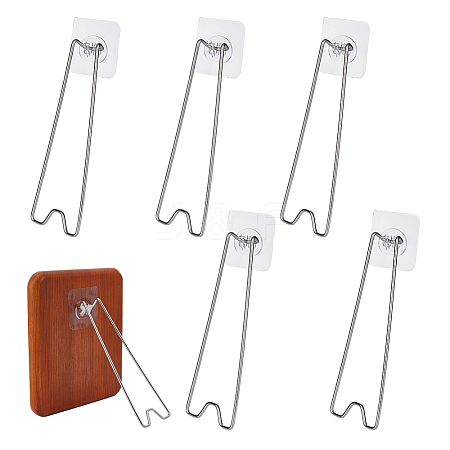 Stainless Steel Desktop Photo Frame Stands AJEW-WH0695-013P-1