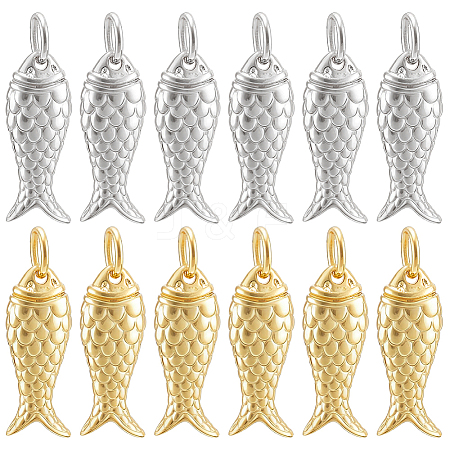 12Pcs 2 Colors Rack Plating Brass Pendants KK-BC0015-86-1