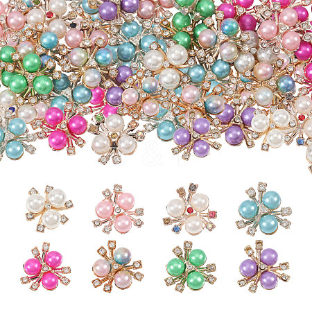 80Pcs 8 Colors Plastic Imitation Pearl Cabochons FIND-CA0011-37-1
