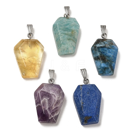 Natural Mixed Stone Pendants G-G004-06A-M02-1