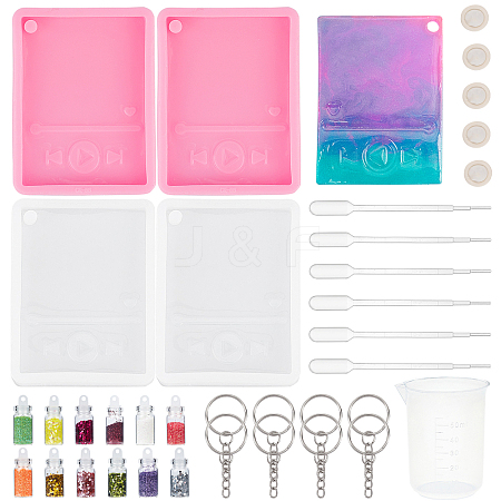 DIY Mp3 Player Shape Keychai Making Kits DIY-OC0003-64-1