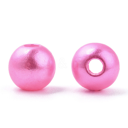 Spray Painted ABS Plastic Imitation Pearl Beads OACR-T015-05A-15-1