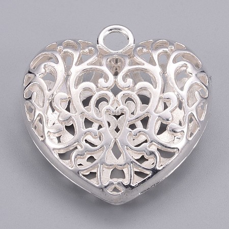 Hollow Tibetan Style Alloy Heart Pendants TIBEP-S095-S-NR-1