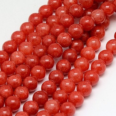 Natural Yellow Jade Beads Strands G-G598-8mm-YXS-16-1