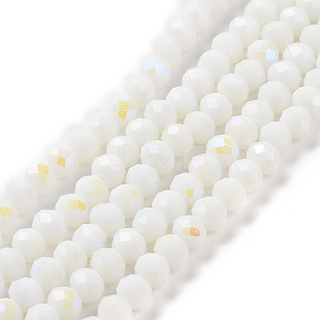 Electroplate Opaque Solid Color Glass Beads Strands X1-EGLA-A034-P4mm-L17-1