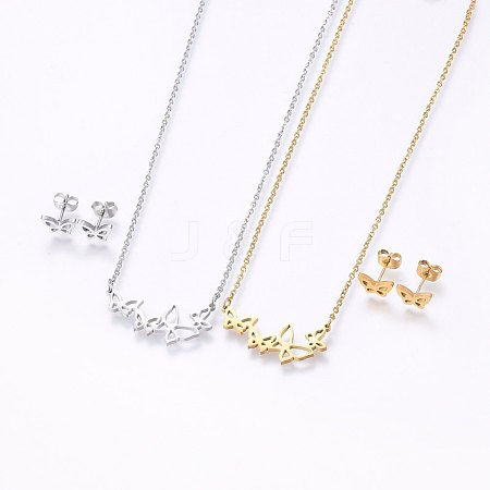 304 Stainless Steel Jewelry Sets SJEW-O090-14-1