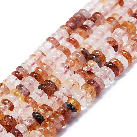 Natural Red Hematoid Quartz/Ferruginous Quartz Beads Strands G-K245-B07-02-1