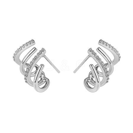Crystal Rhinestone Claw Stud Earrings JE918A-1