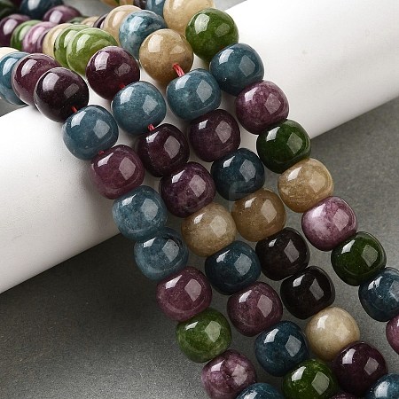Natural Dyed White Jade Beads Strands G-U023-B03-02-1