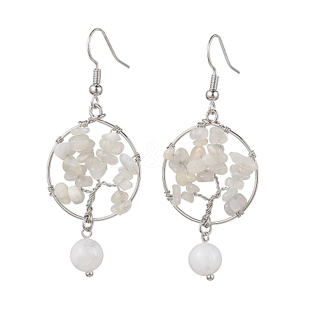 Natural Moonstone Dangle Earrings EJEW-JE05747-01-1