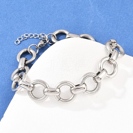 304 Stainless Steel Link Chain Bracelets for Women BJEW-Z154-01P-1