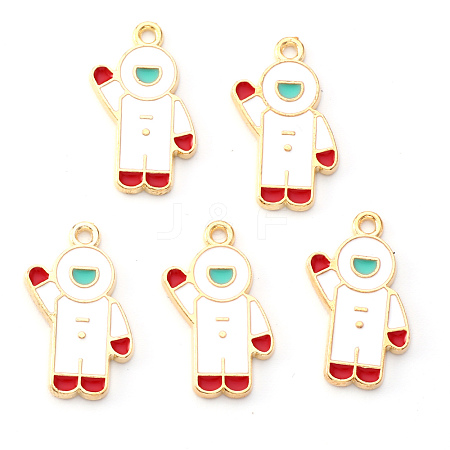 Light Gold Plated Alloy Enamel Pendants ENAM-R136-25-1