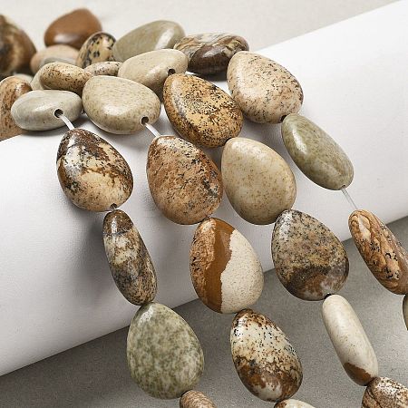 Natural Picture Jasper Beads Strands G-P528-L24-01-1