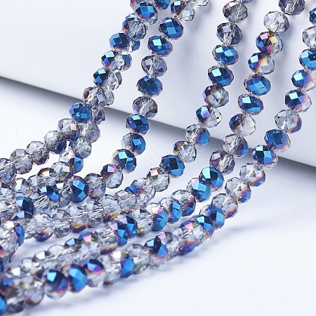 Electroplate Transparent Glass Beads Strands X-EGLA-A034-T4mm-Z01-1