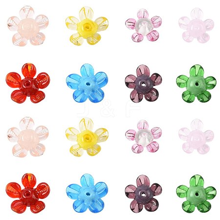 16Pcs 8 Colors Handmade Lampwork Beads LAMP-FS0001-26-1