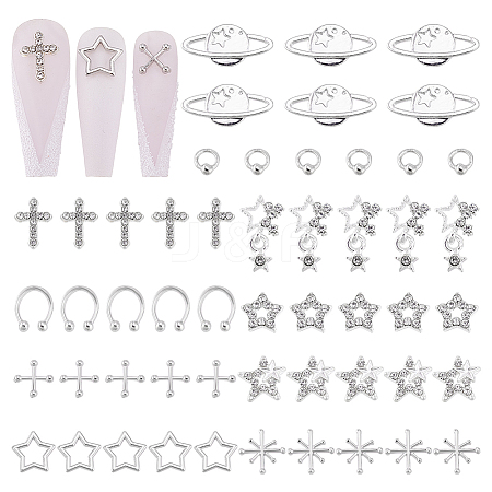 60Pcs 10 Styles Alloy Cabochons DIY-PH0029-09-1