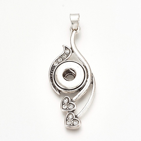 Alloy Rhinestone Snap Pendant Making ALRI-Q233-22-1