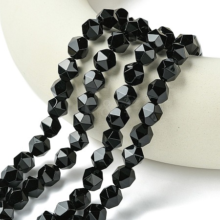 Natural Black Onyx Beads Strands G-K066-13-10mm-1