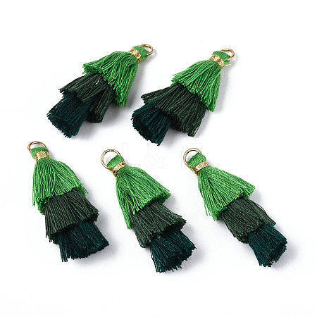 Polycotton(Polyester Cotton) Tassel Pendant Decorations X-FIND-T018-03-1