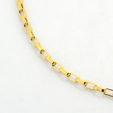 Unisex Casual Style 304 Stainless Steel Box Chain Necklaces STAS-O037-14G-1