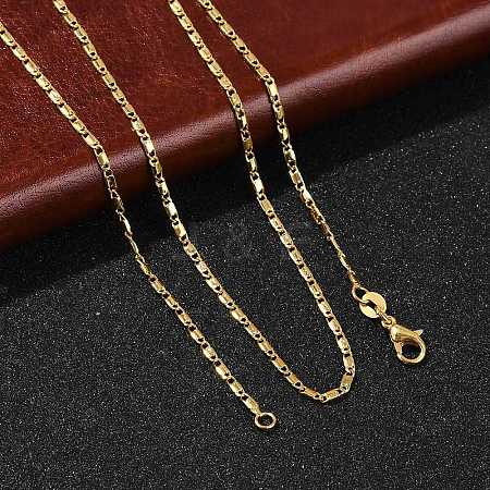 1.5mm Rack Plating Brass Oval Link Chain Necklaces for Women Men MAK-L044-25G-1