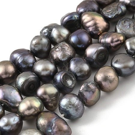 Dyed Natural Cultured Freshwater Pearl Beads Strands PEAR-A006-08E-1