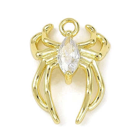 Brass Pave Clear Cubic Zirconia Pendants KK-L238-02G-1