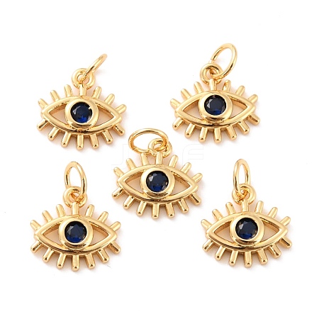 Brass Micro Pave Cubic Zironia Pendants KK-D065-04G-1