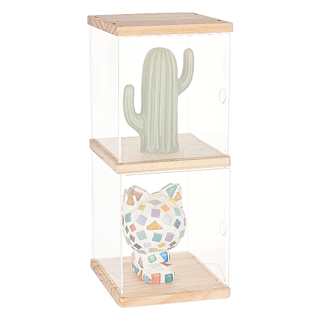 2-Tier Transparent Acrylic Minifigures Display Case ODIS-WH0043-24A-1