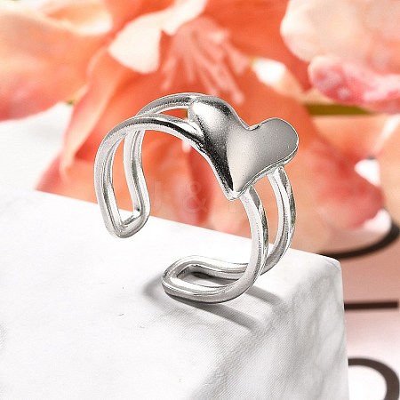 304 Stainless Steel Open Cuff Rings for Women RJEW-R010-03S-1