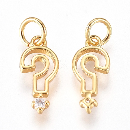 Brass Punctuation Charms ZIRC-L070-84G-1