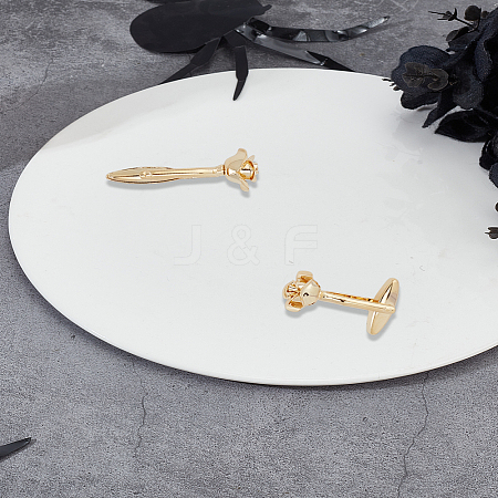 1 Pair Brass Cufflinks BUTT-LP0002-05G-1