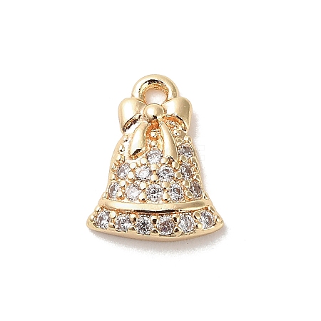 Brass Micro Pave Cubic Zirconia Charms KK-D427-05B-G-1