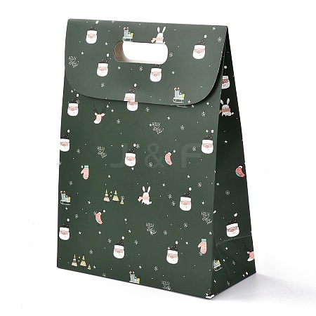 Christmas Themed Pattern Rectangle Kraft Paper Flip Bags CARB-L008-02L-02-1
