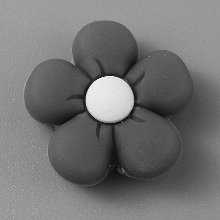 Flower Luminous Silicone Beads SIL-WH0008-37L-1