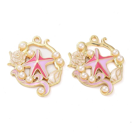 Rack Plating Alloy Enamel Pendants FIND-Q099-08C-02-1