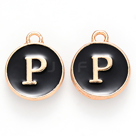 Golden Plated Alloy Enamel Charms sgENAM-SZ0001-25B-P-1