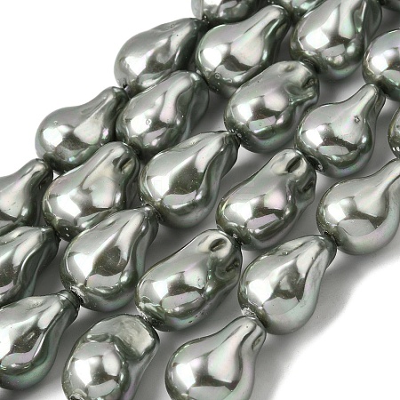Electroplate Opaque Glass Imitation Pearl Beads Strands EGLA-K063-01A-1