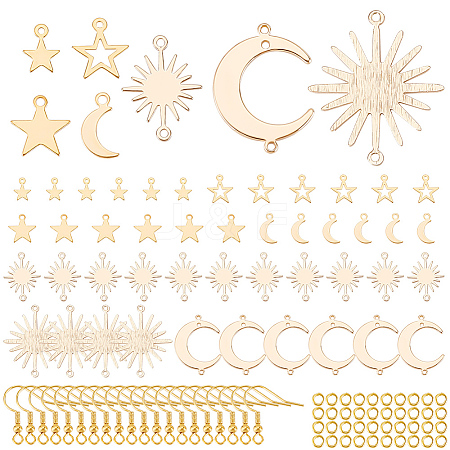 BENECREAT DIY Sun & Moon & Star Earring Making Finding Kit DIY-BC0006-50-1