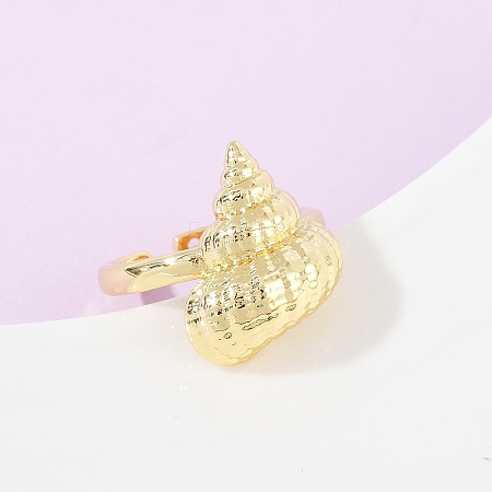 Ocean Theme Brass Cuff Rings RJEW-C135-01G-04-1