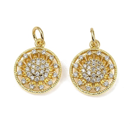 Brass Micro Pave Cubic Zirconia Pendants KK-I358-063G-D-1