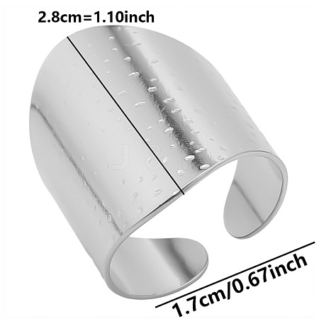 Non-Tarnish Minimalist 304 Stainless Steel Wide Band Cuff Open Rings for Women FL5775-1-1