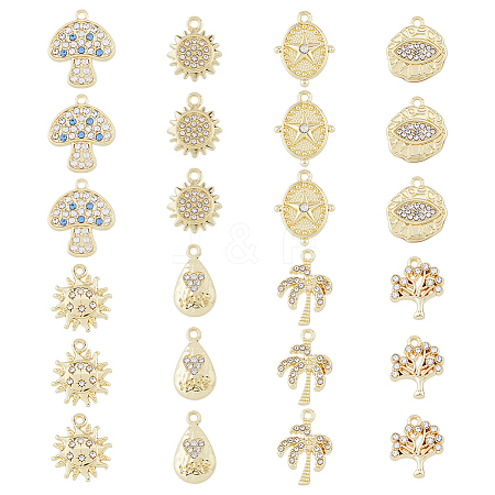 DICOSMETIC 48Pcs 8 Styles Rack Plating Alloy Charms FIND-DC0002-78-1