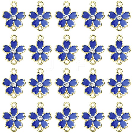 20Pcs Alloy Enamel 5-Petal Flower Connector Charms FIND-YW0009-33F-1